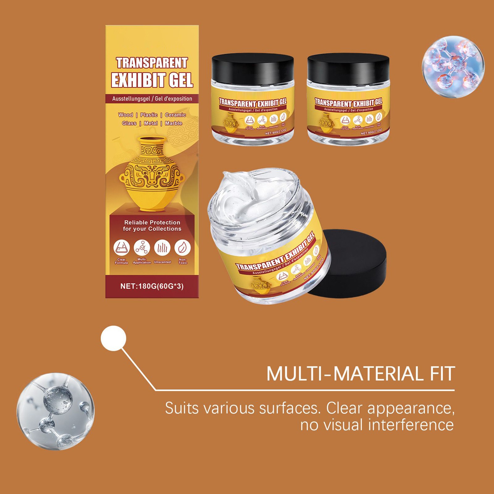 Museum Gel Removable Clear Portable Museum Putty Collection Artifacts
