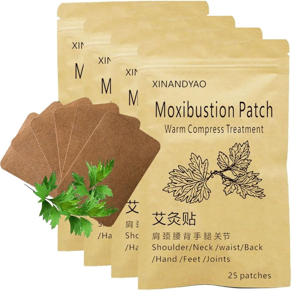2x50 Patches Moxibustion Herbal Warming Patch – Mugwort Self-Heating Pads, Comf