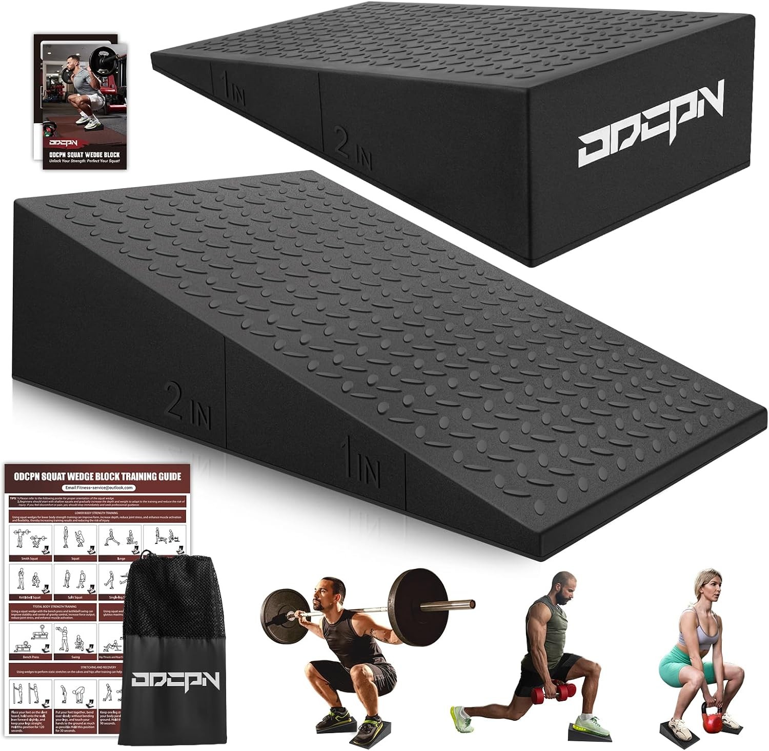 Squat Wedge Block 2 Pcs Non-slip Heel Elevated Squat Wedge Weightlifting Workout