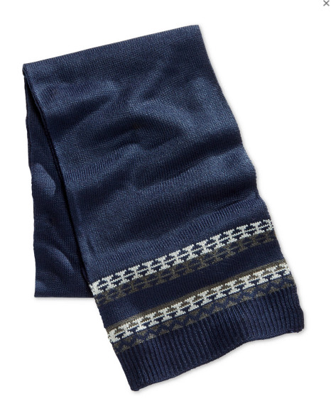 $281 Club Room Men Unisex Blue Pattern Dress Winter Acrylic Shawl Muffler Scarf