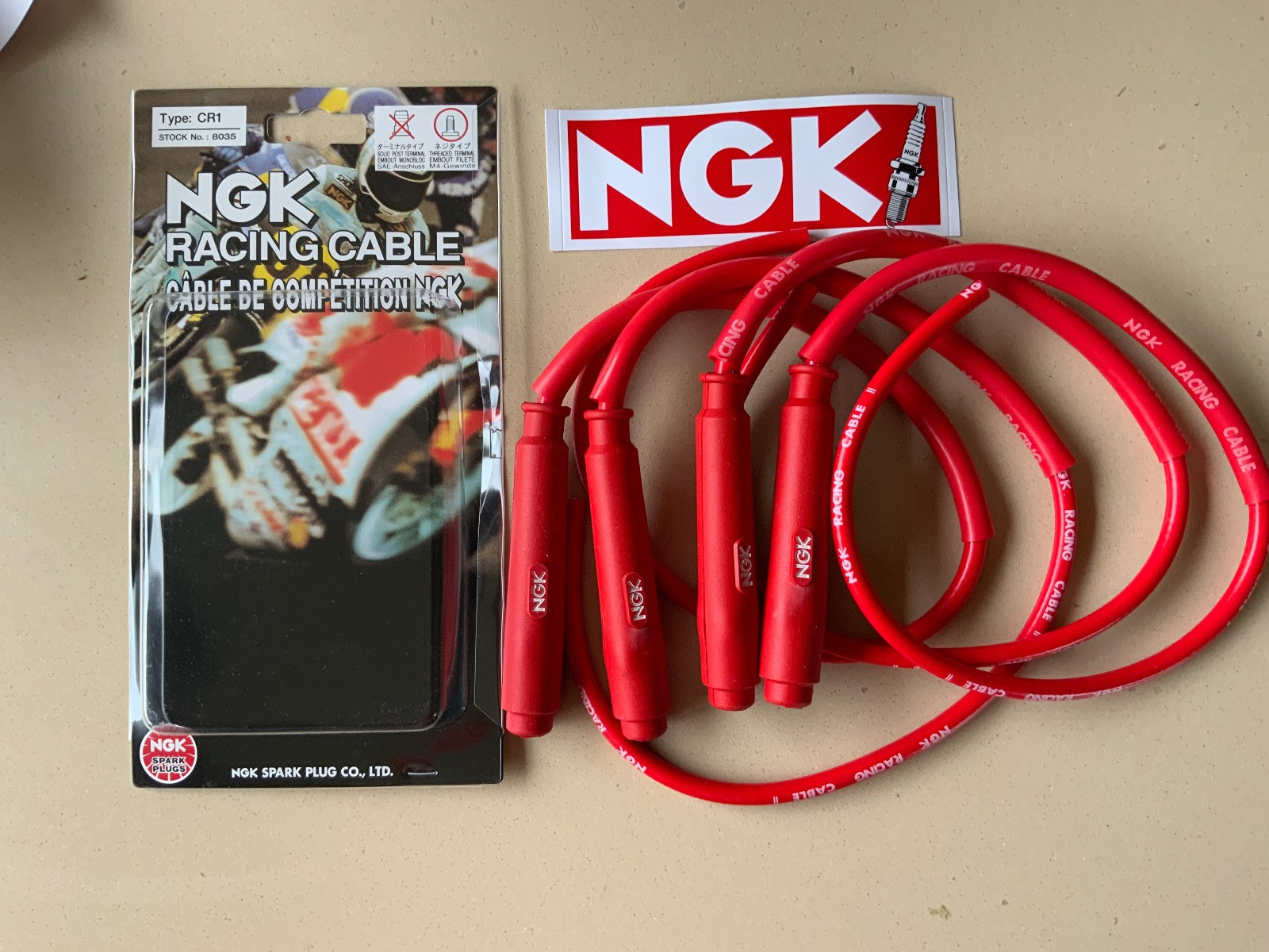 NGK RACING WATERPROOF PLUG CAP SET OF 4 AND IGNITION COIL LEAD HONDA CB900