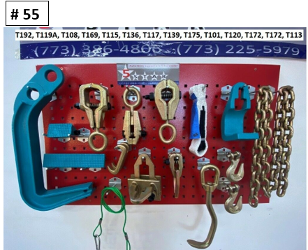 SET#55 HEAVY DUTY AUTO BODY FRAME MACHINE 16 PIECE PULLING TOOLS AND CLAMPS