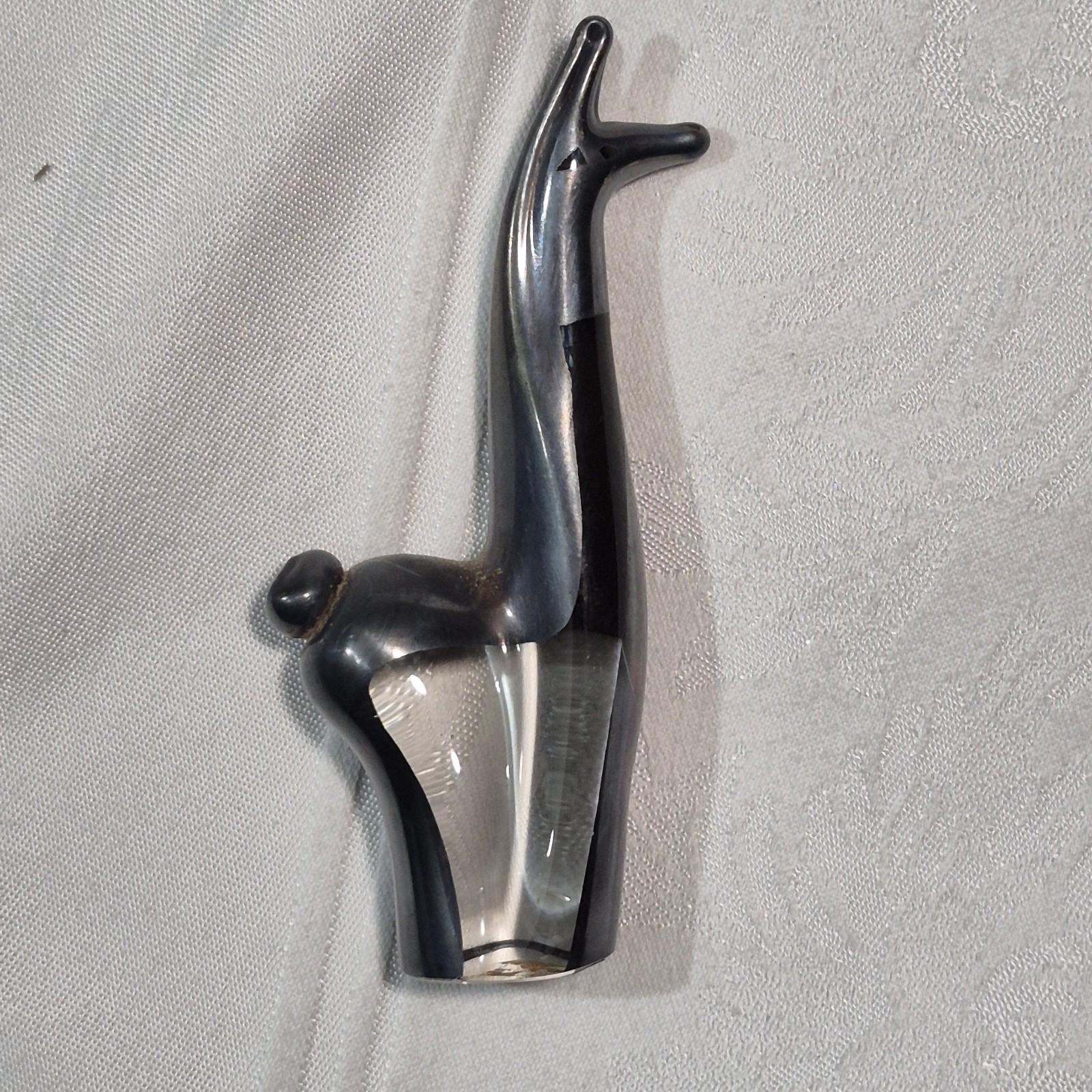 VTG Llama Sterling on Art Glass figurine Seclen Artesanos Peru Alpaca Handycraft