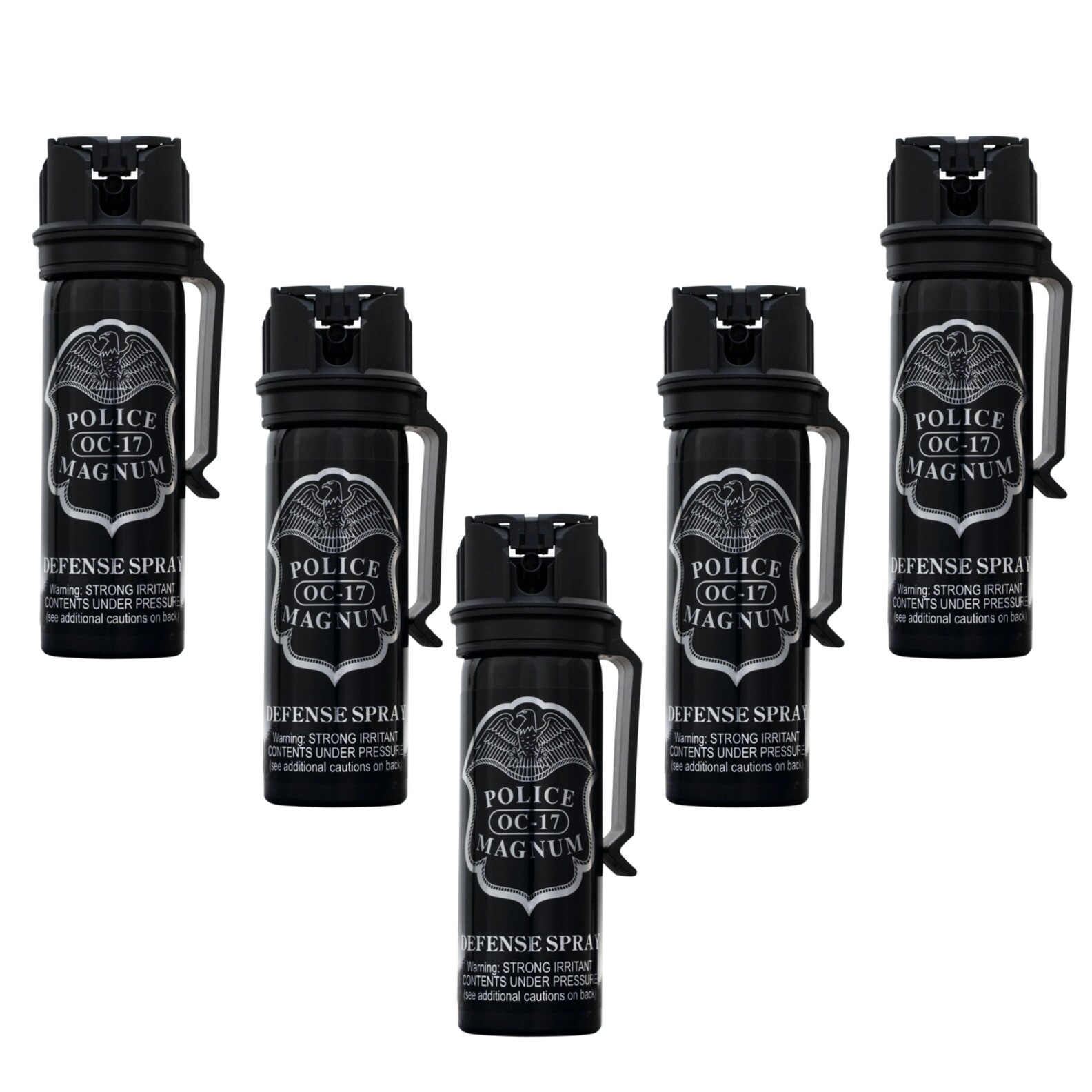 5 POLICE MAGNUM Pepper Spray Self Defense 3oz FlipTop Belt Clip Tactical Fogger