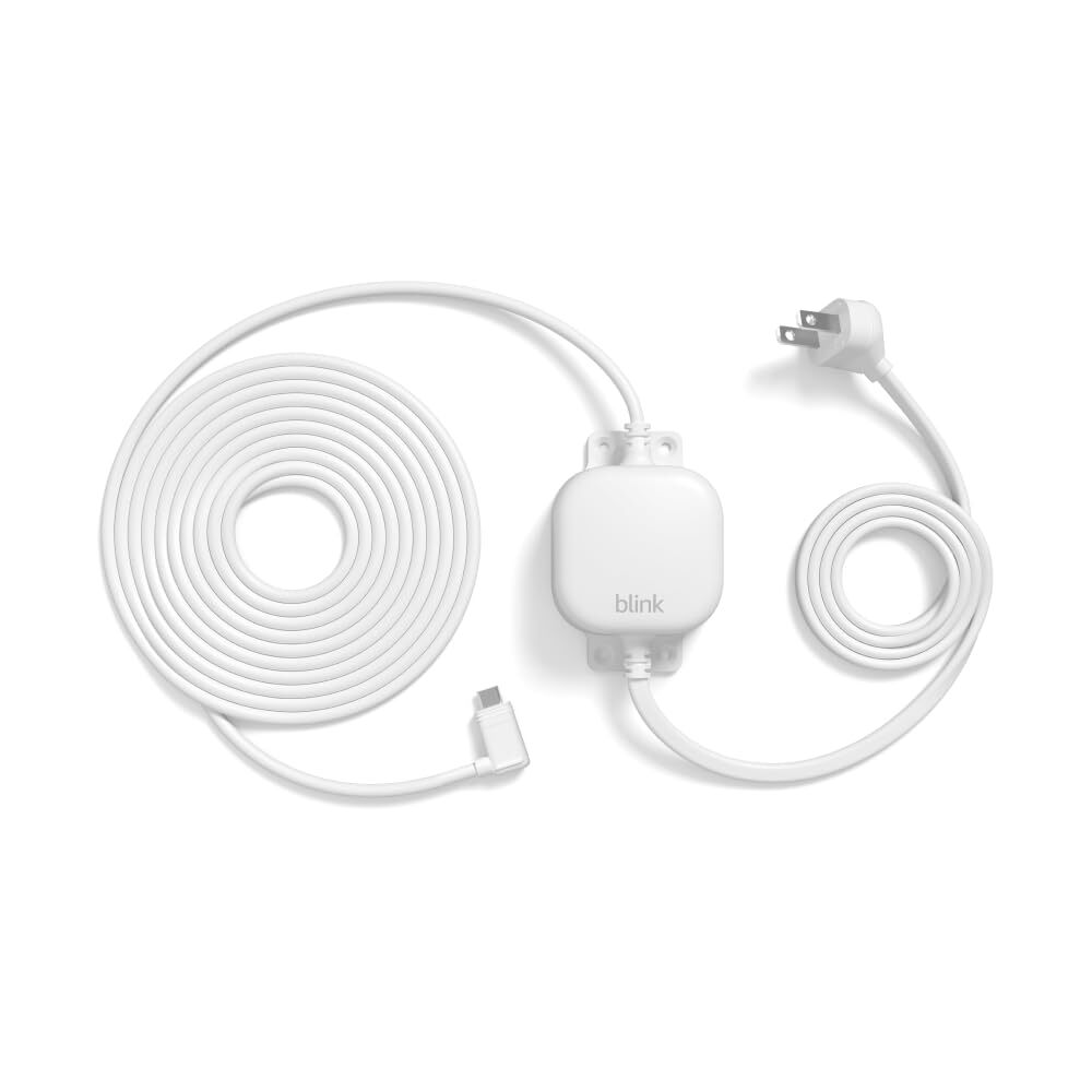 Weather Resistant 13ft Power Cable for Mini and Outdoor Security Cameras White