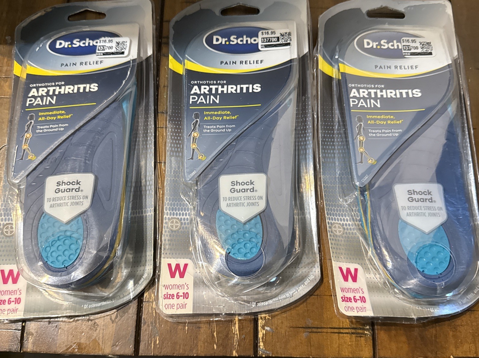 Dr. Scholls Pain Relief Orthotics for Women Arthritis Pain Size 6-10 Pack of 3