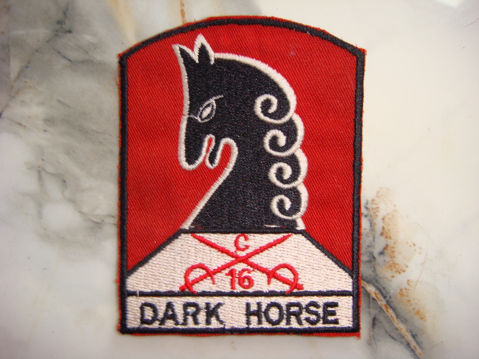 US CHARLIE TROOP 16th CAVALRY REGIMENT DARK HORSE, VIETNAM WAR PATCH