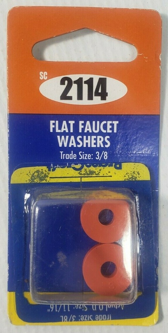 BrassCraft SC2114 Flat Faucet Washers, 3/8 Pack of 2 NEW