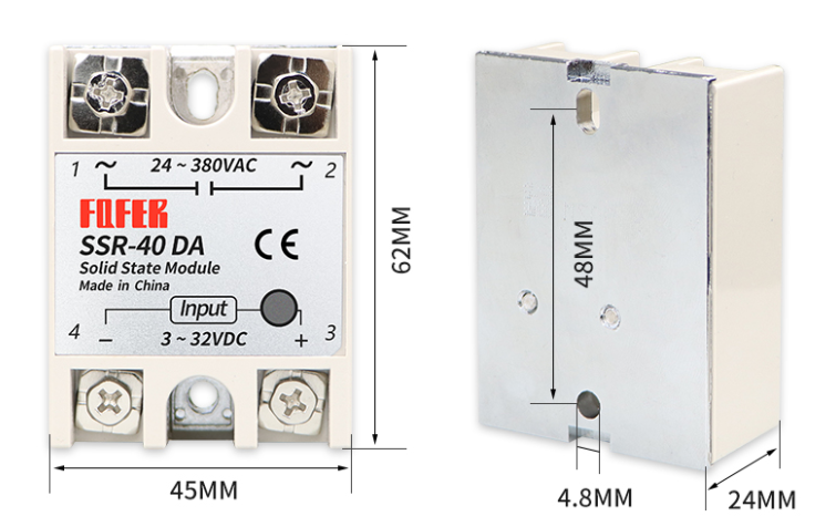 Solid State Relay DC-AC SSR-100DA 100A 3-32VDC 24-380V AC Module Fast Switching