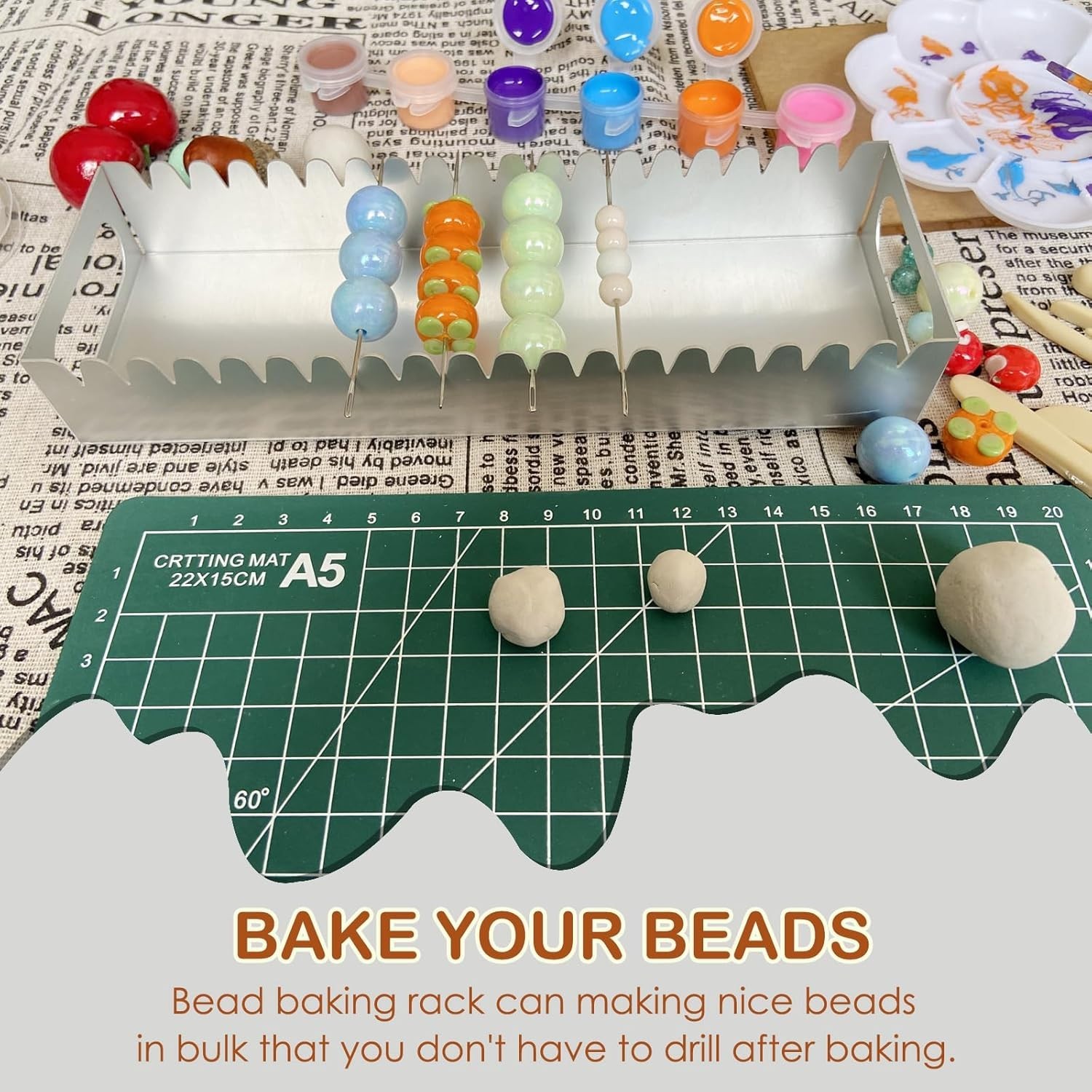 Bead Baking Rack for Polymer Clay Artistry - Lightweight & Stable Design