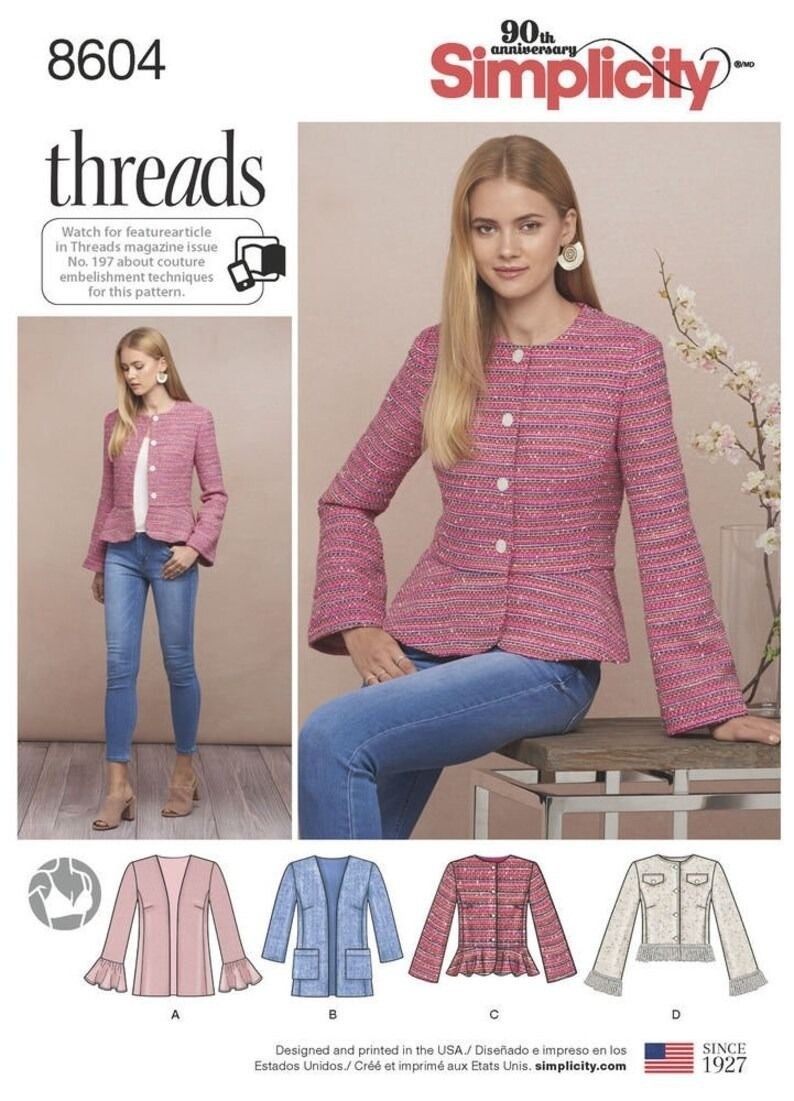 Simplicity Sewing Pattern 8604 0879 Misses Petite Jacket Size 6-14