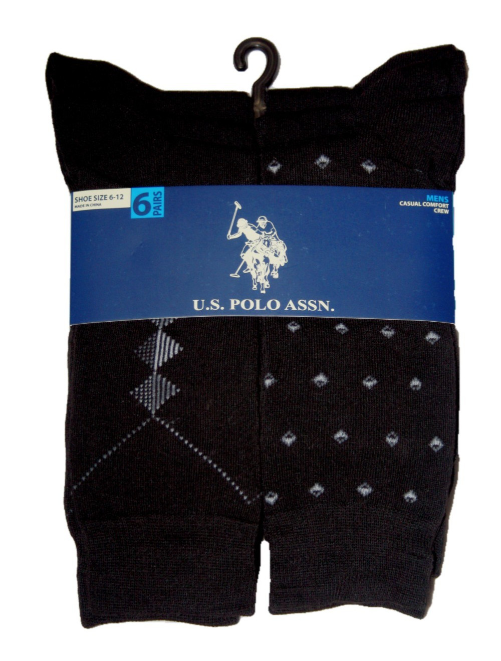 Men's U. S. Polo Assn. Performance Casual Formal Crew Sock Size 6-12