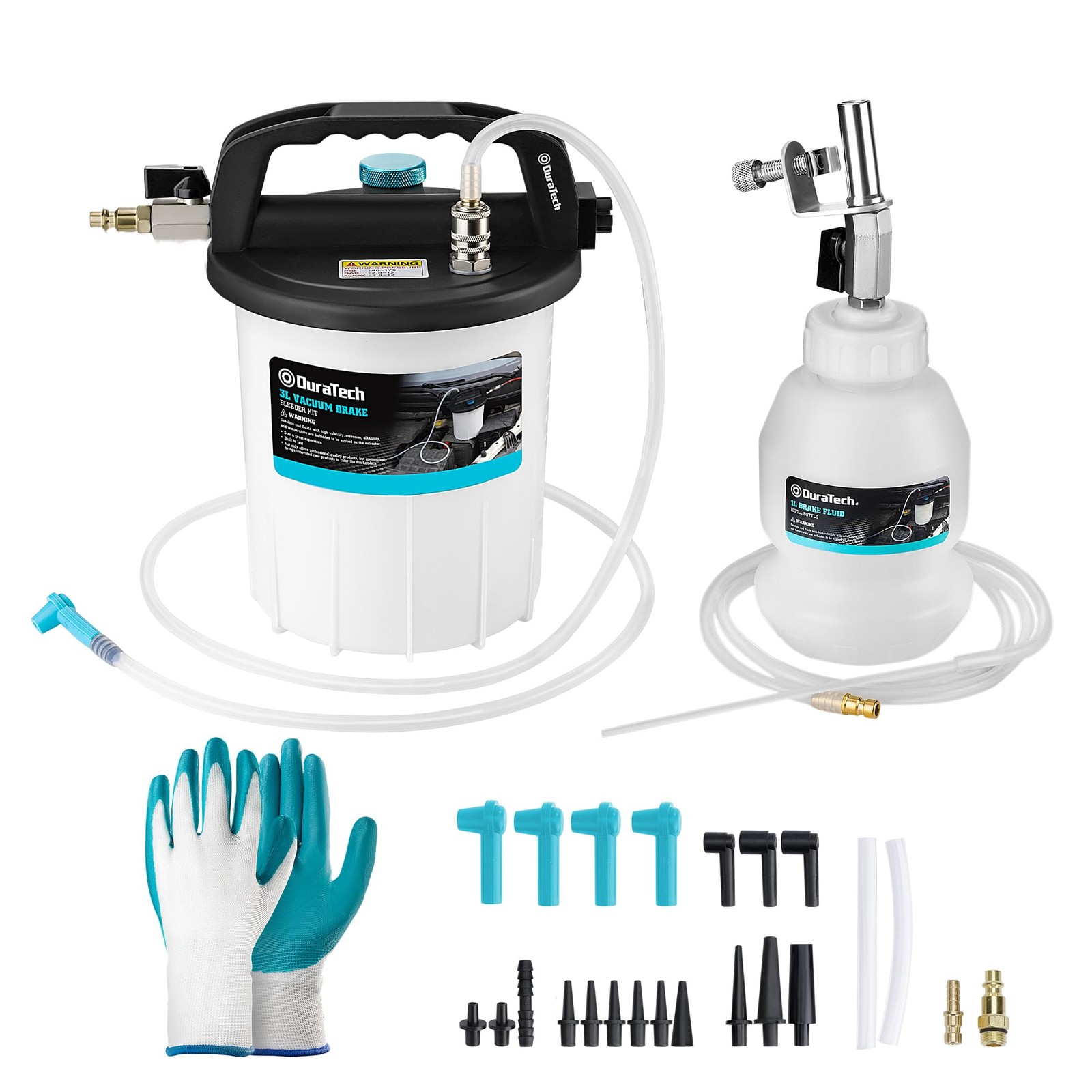 DURATECH 3L Pneumatic Brake Bleeder Kit, Vacuum Pump Tool