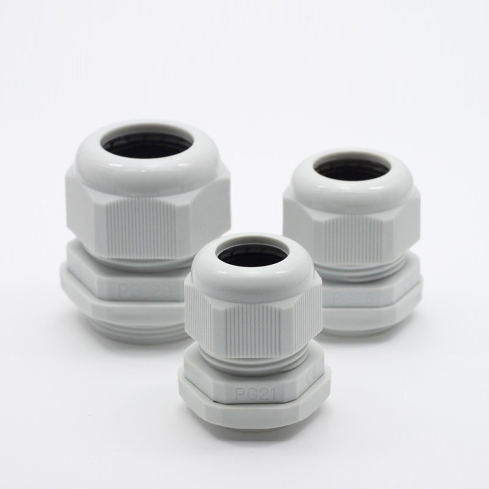 100x PG7 White Waterproof Connector Gland Dia. 3.5~6mm Cable