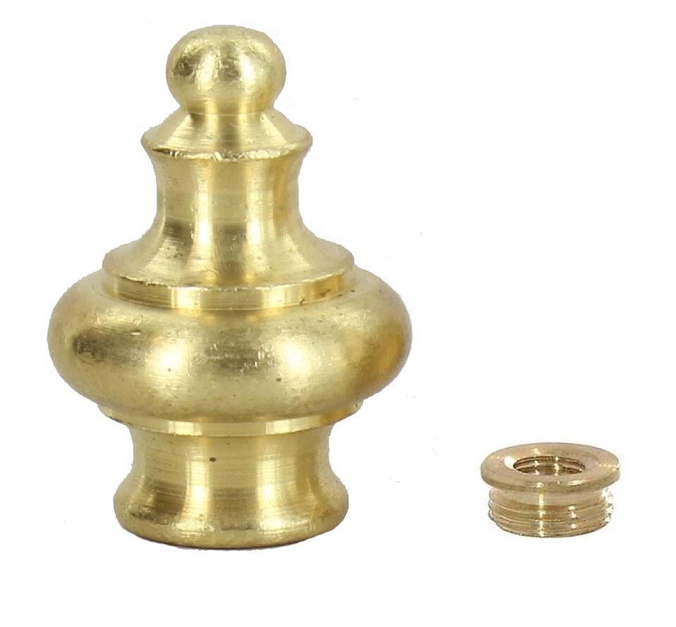 New Unf. Solid Brass 1-1/4" High Pyramid Finial topper Knob tap 1/8IP & 1/4-27F