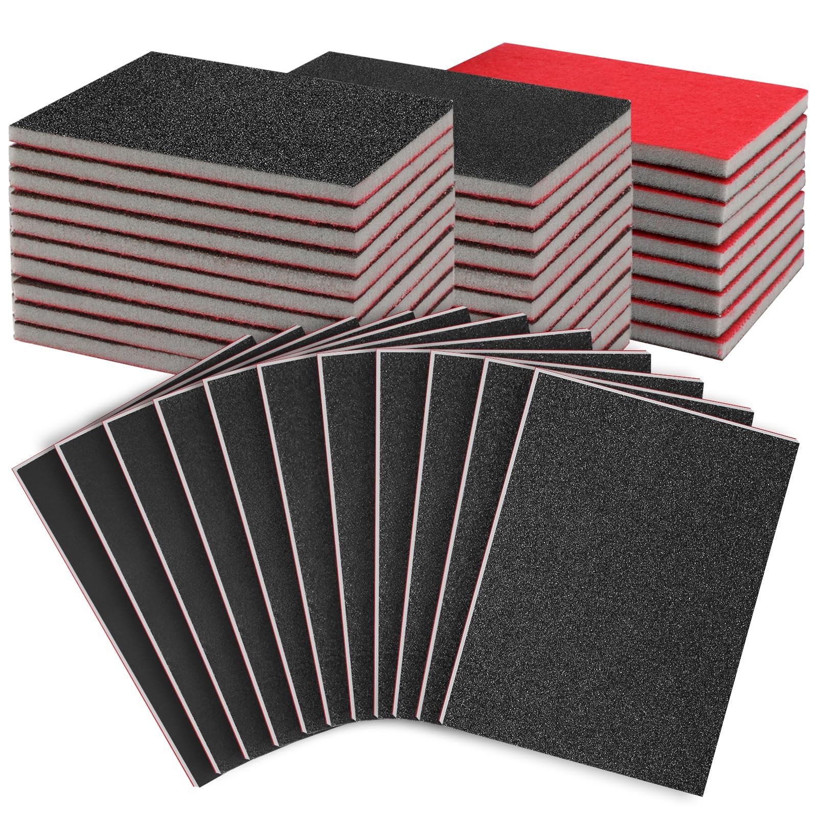27 Pcs Sanding Sponge Pads, 120-3000 Grit Sandpaper Assortment, Wet Dry Washa...