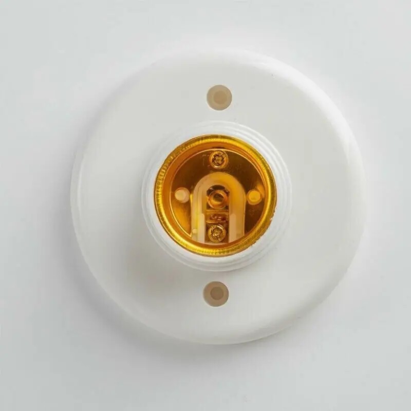 E27 Screw Cap Lamp Socket Holder White Ceiling Light Bulb Base 6A Home Use