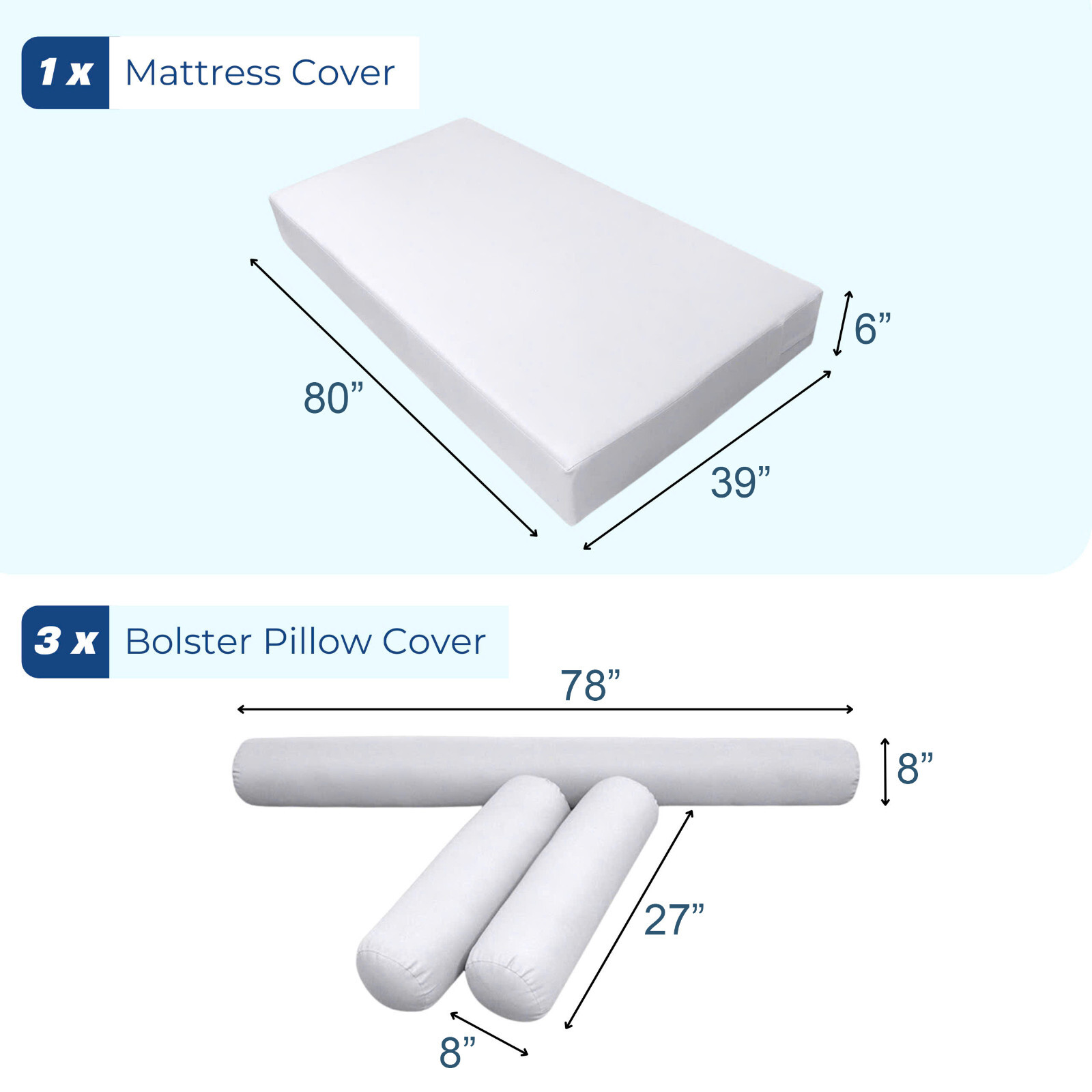 COVER ONLY STYLE 6 Mattress Pillow Daybed Porch Swing Pipe Trim TwinXL AD107