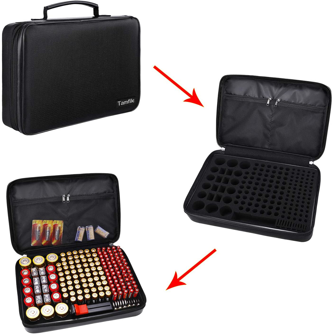 Battery Organizer Storage Case Fireproof Explosionproof Carry Container Bag Box