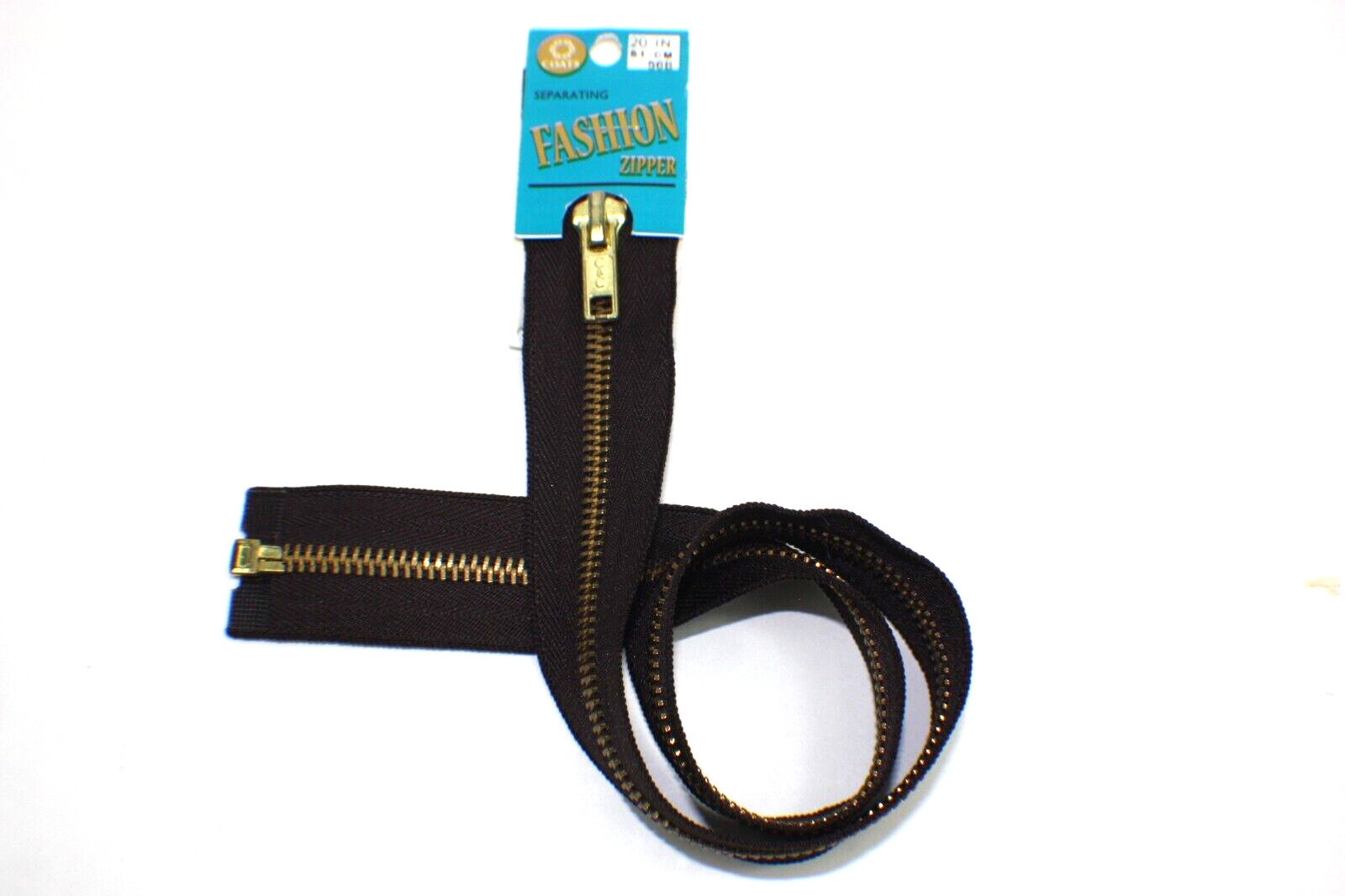 Coats Fashion Metal Brass Separating Zipper 18"  -Cloister Brown