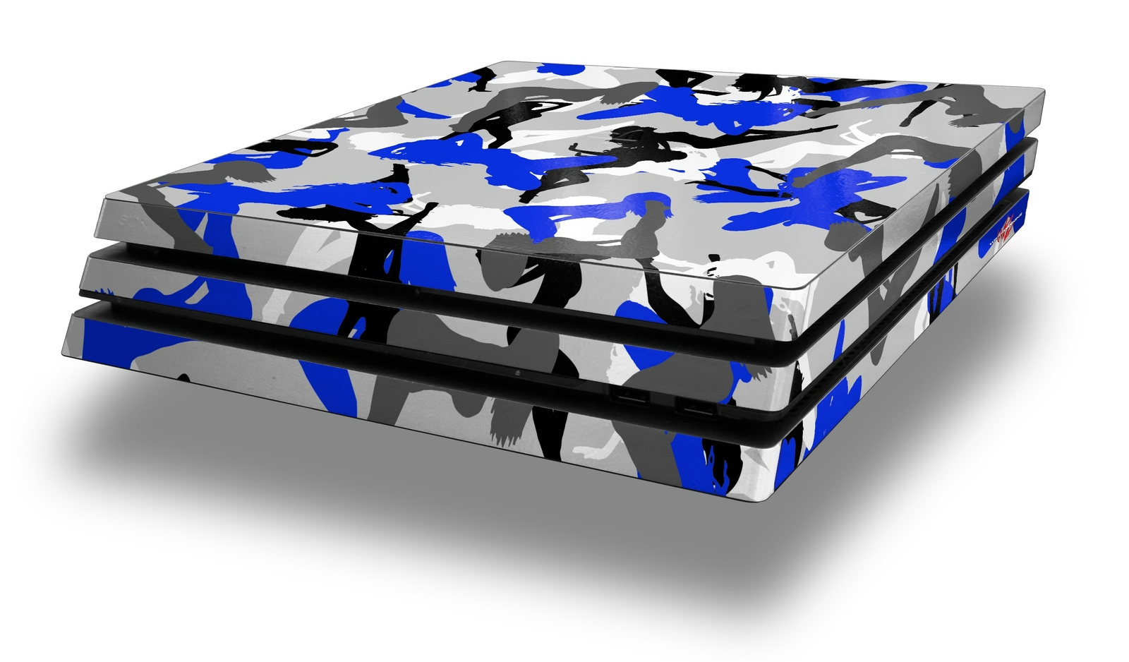 Skin for PS4 Pro Console Sexy Girl Silhouette Camo Blue