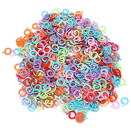 1000Pcs Colorful Crochet Stitch Markers - Plastic Split Ring for Knitting & Sewi