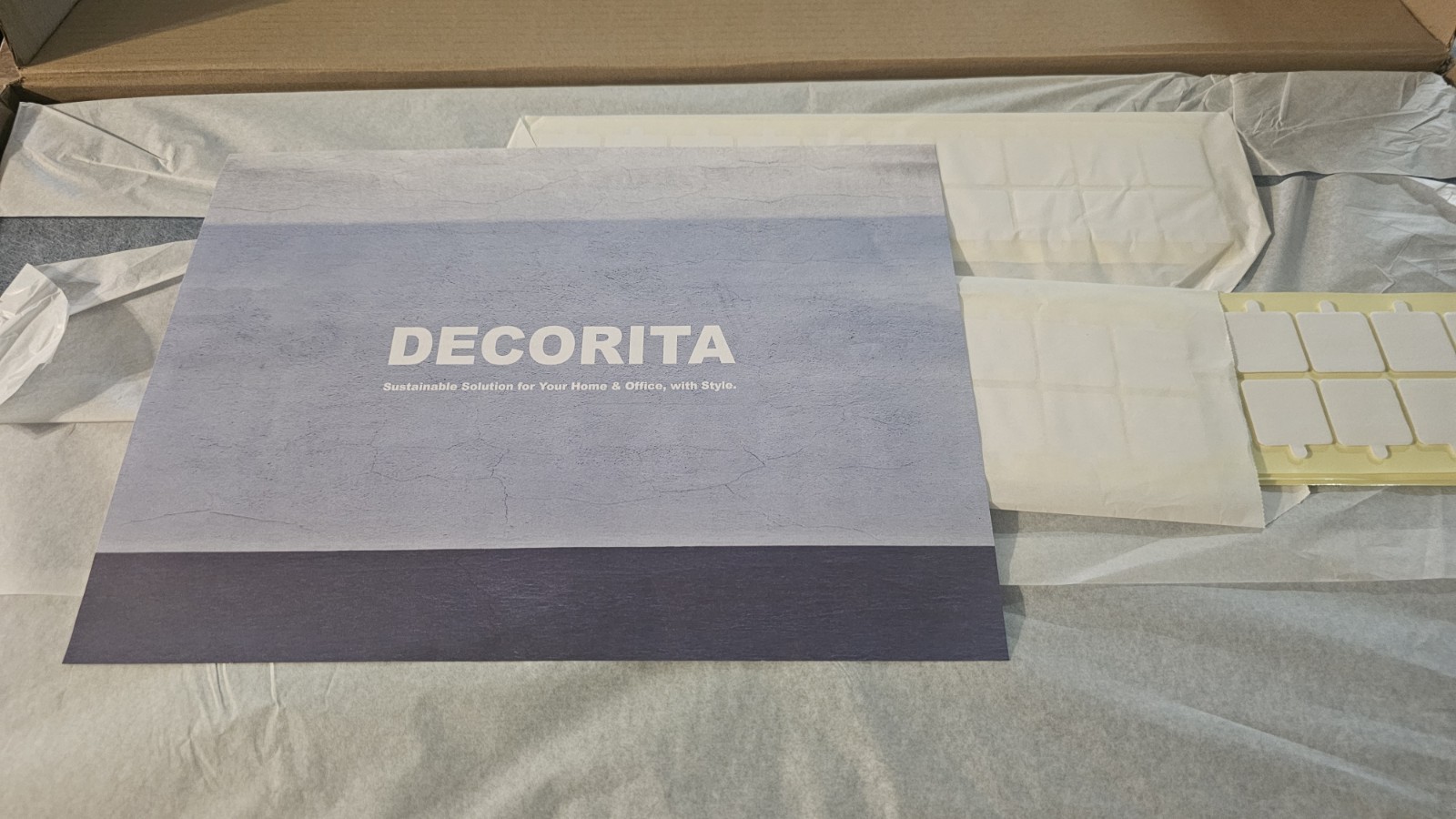 DECORITA Shiplap Felt Wall Panels 23-SqFt Interior Wall Decor, Gray/Blue 24pcs