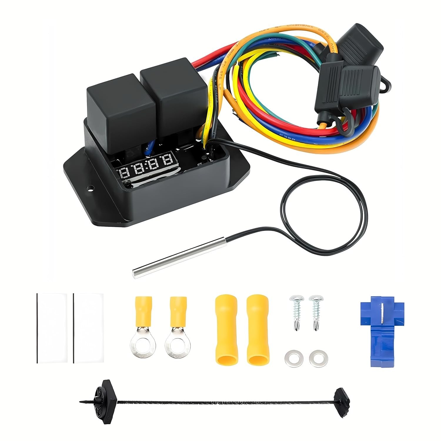 Compact Digital Thermatic Fan Switch Kit for Precise Cooling Control ()
