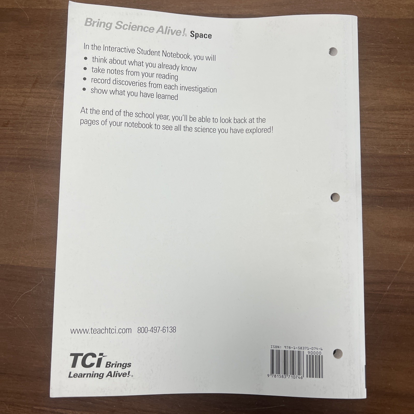 Interactive Student Notebook Bring Science Alive! Space