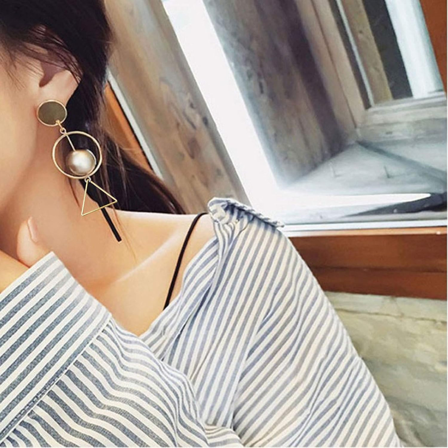 70Pcs Triangle Earring Beading Ring,4Sizes Earring Hoops Connector Links Open Be