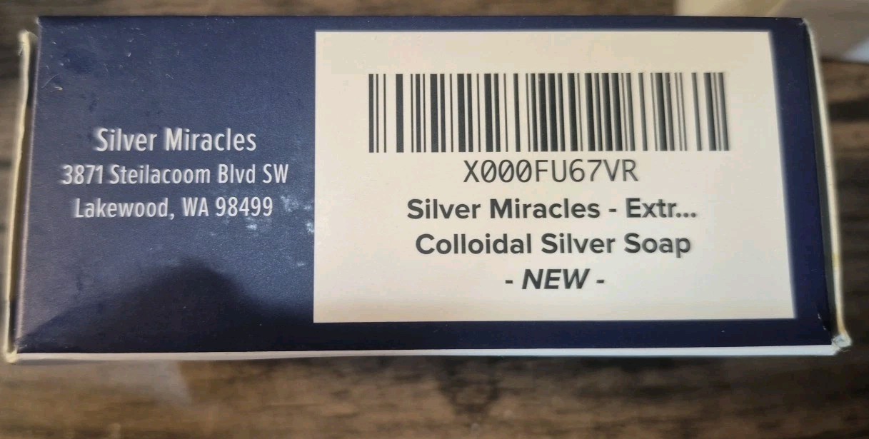 Colloidal Silver Extra Strength Soap Unscented New In Box 7oz 198g