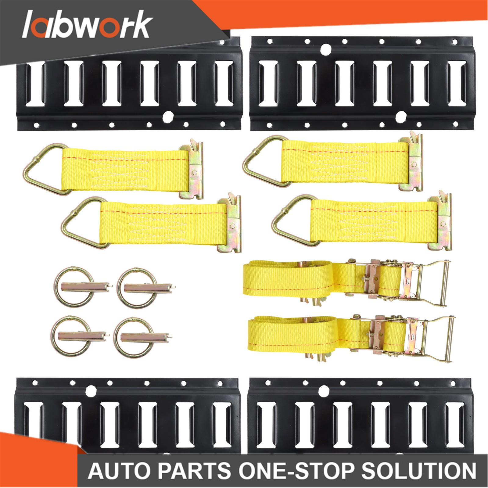Labwork 14 Pack 1' E Track Tie Down Rail Kit Powder Coated Black Flexible