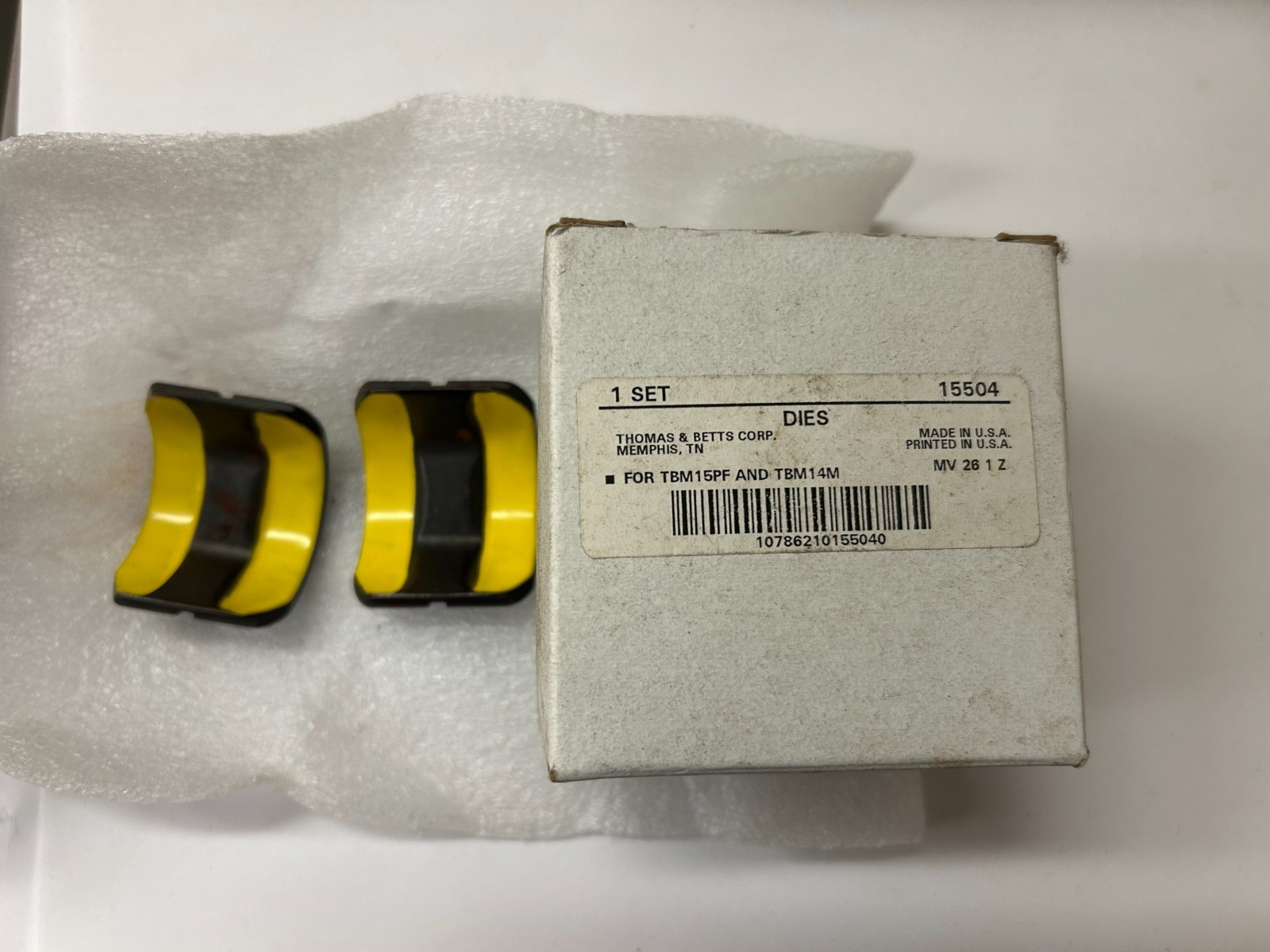 Thomas Betts 15504 die 115H crimp U die Hydraulic 12 TON T&B NEW IN BOX