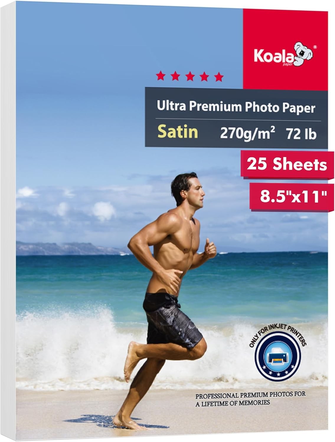 Koala Ultra Premium Satin Photo Paper 8.5x11" for Inkjet Printing - High Quality