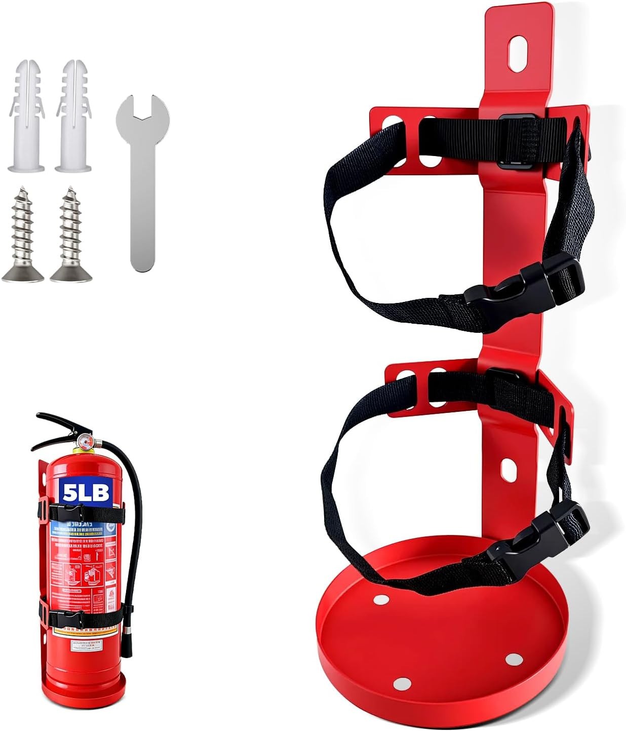 Fire Extinguisher Wall Mount Bracket, Heavy Duty Quick Release Metal Holder f...