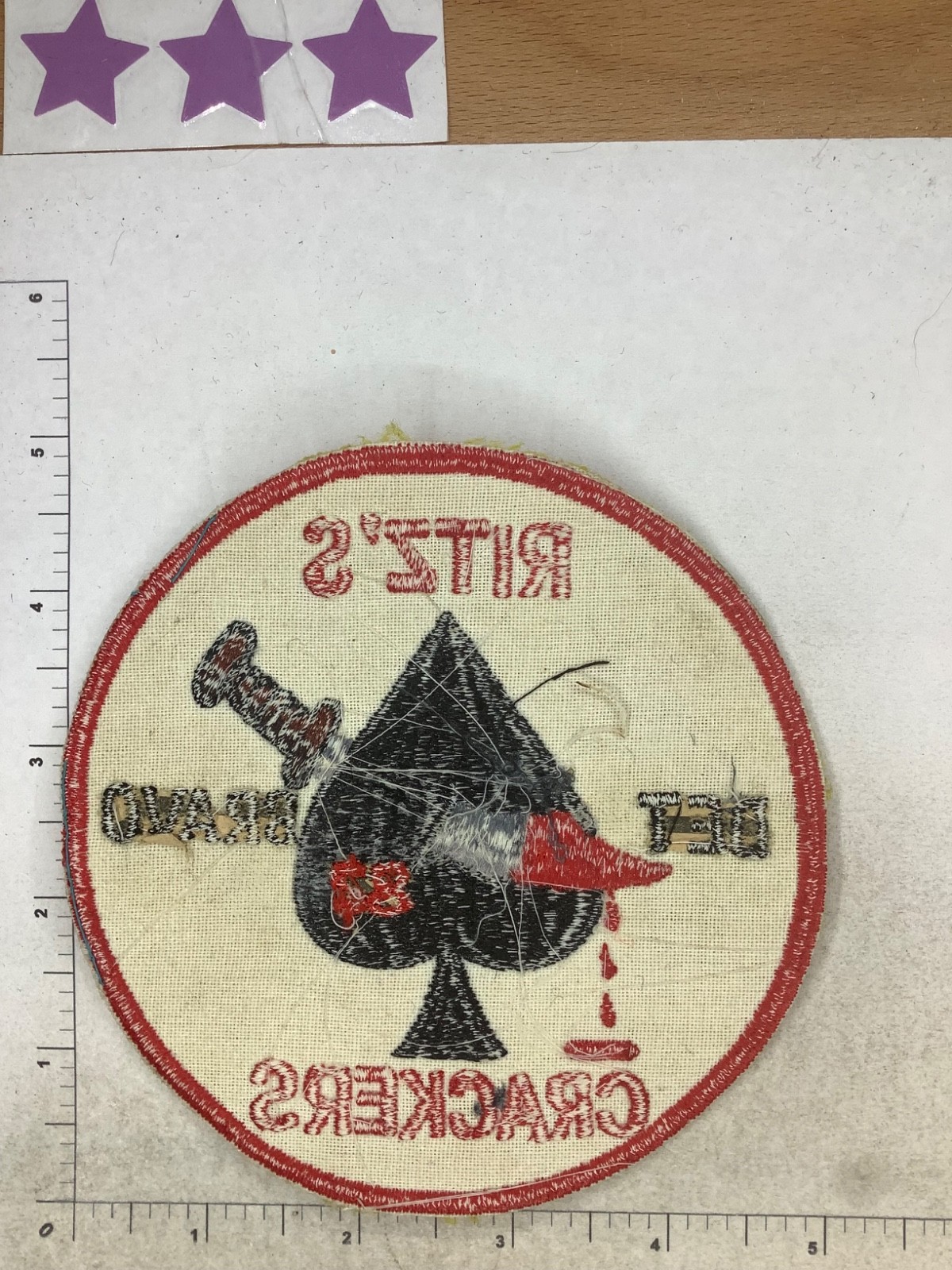 THEATER MADE US ARMY RITZ’S DET BRAVO CRACKERS “82” PATCH