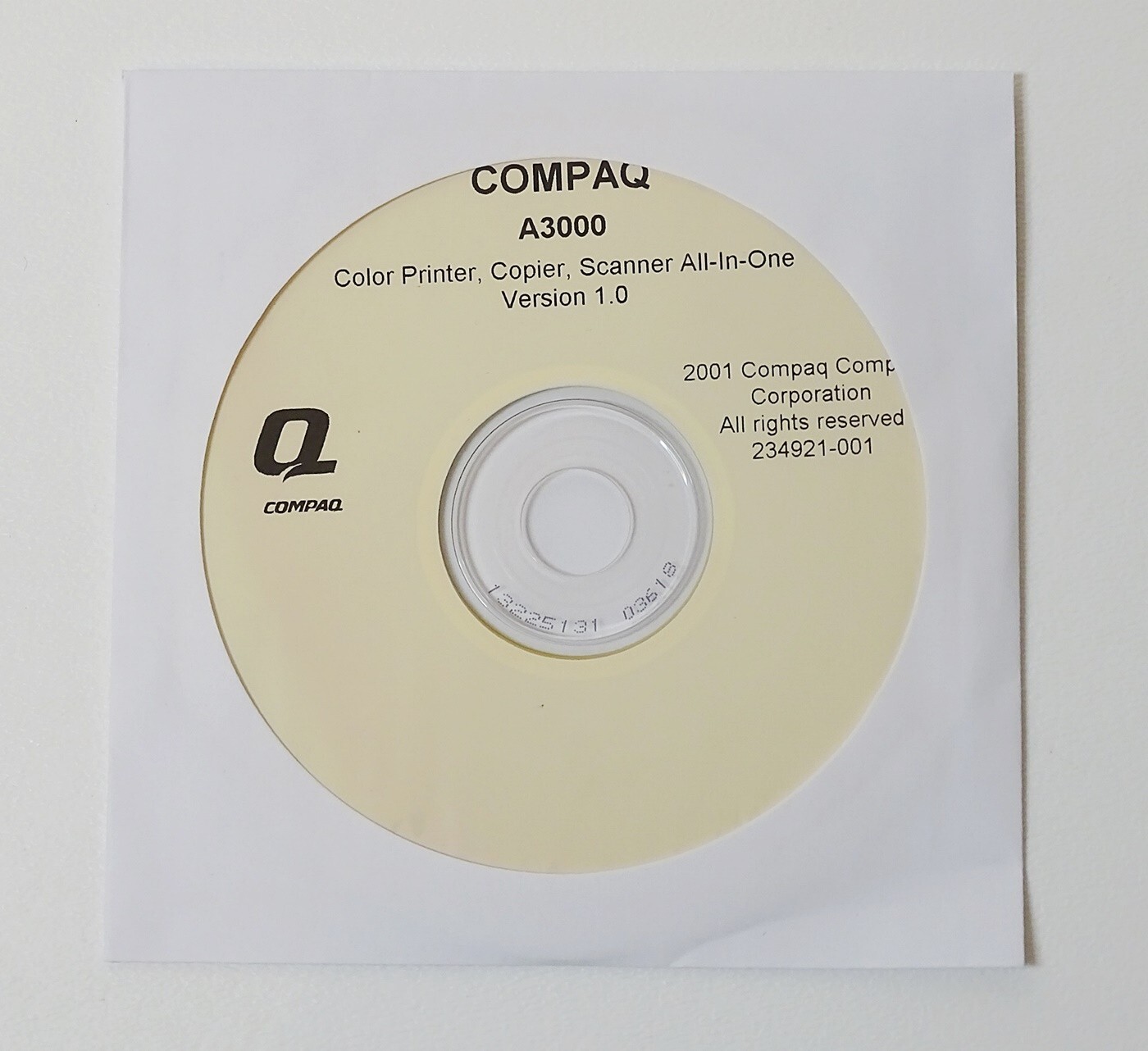 COMPAQ A3000 Series Printer Scanner Copier All-In-One Driver CD Disc V1.0
