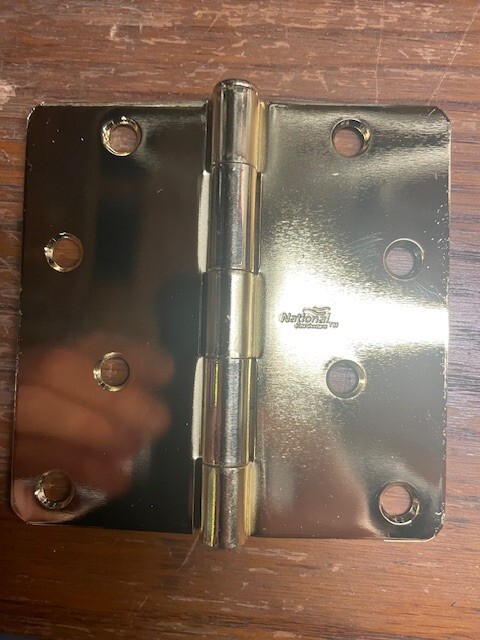 National Hardware N830-210 Door Hinge 4" Radius Polished Brass