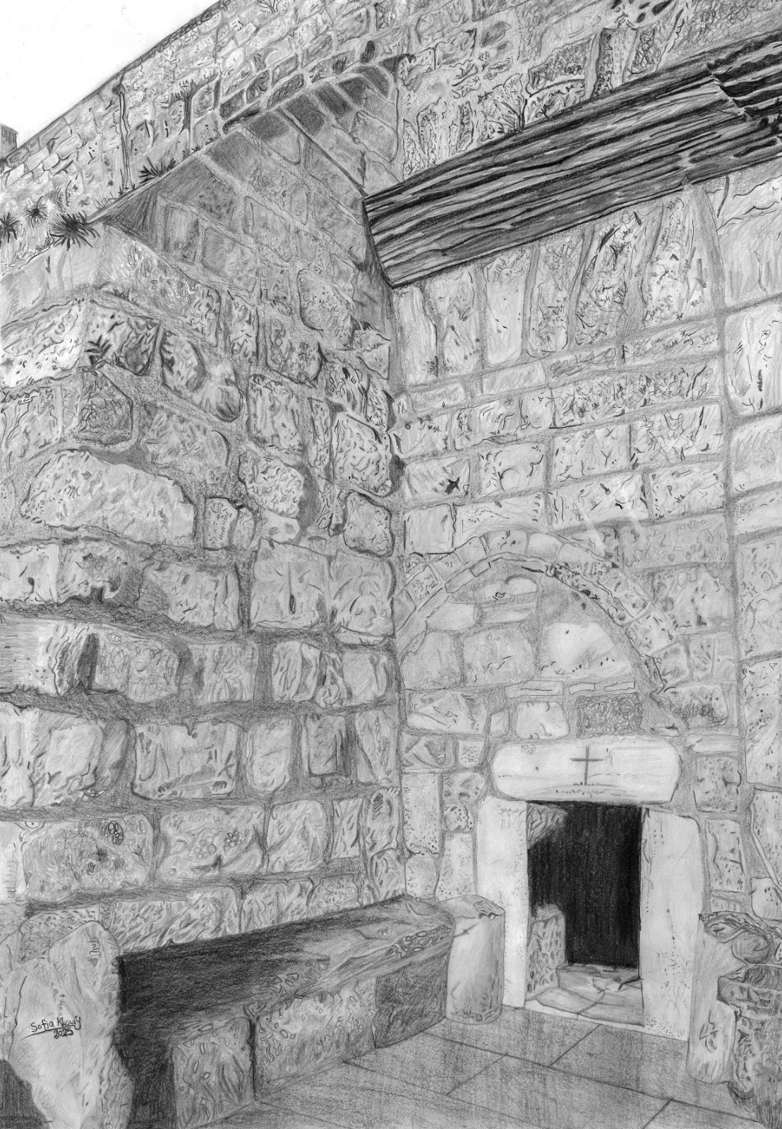 Pencil art drawings Nativity Church.1