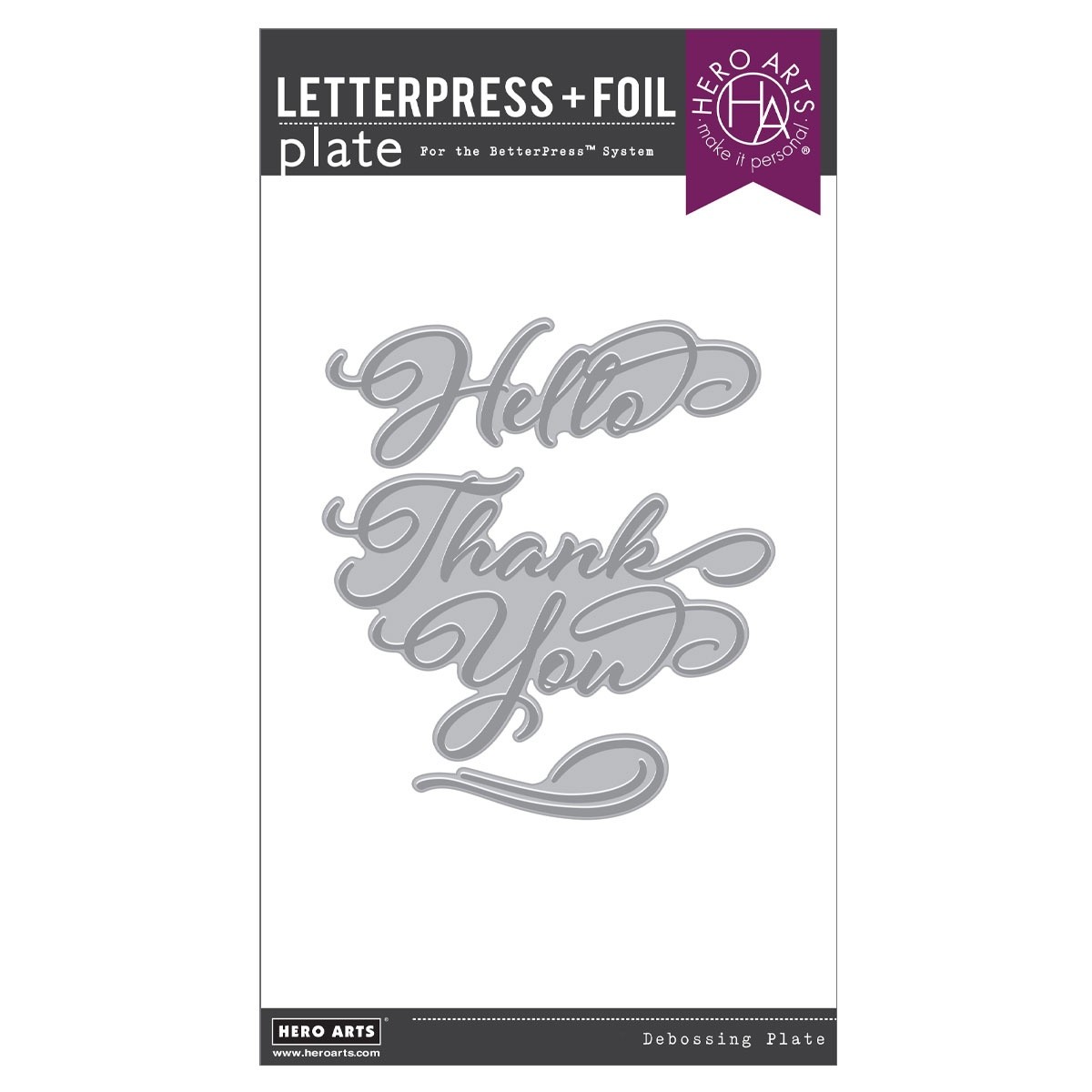 Hero Arts BetterPress & Foil Plates-Hello & Thank You - 5A002Y0T-1GYZB
