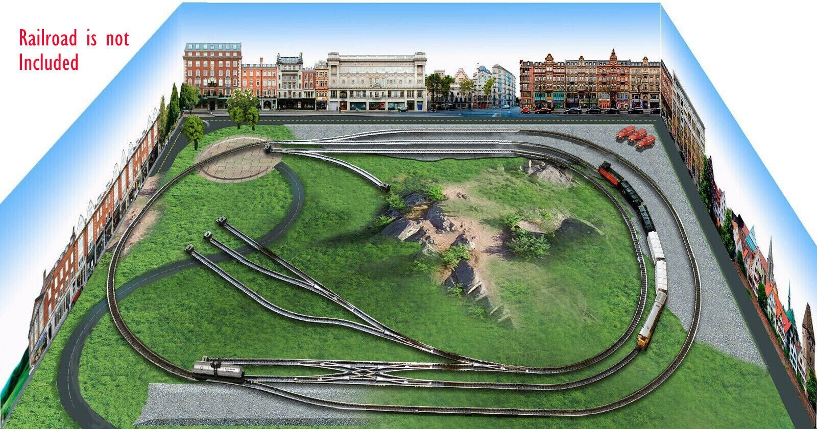 N Scale 2'x3' Layout Background-Printed on Canvas
