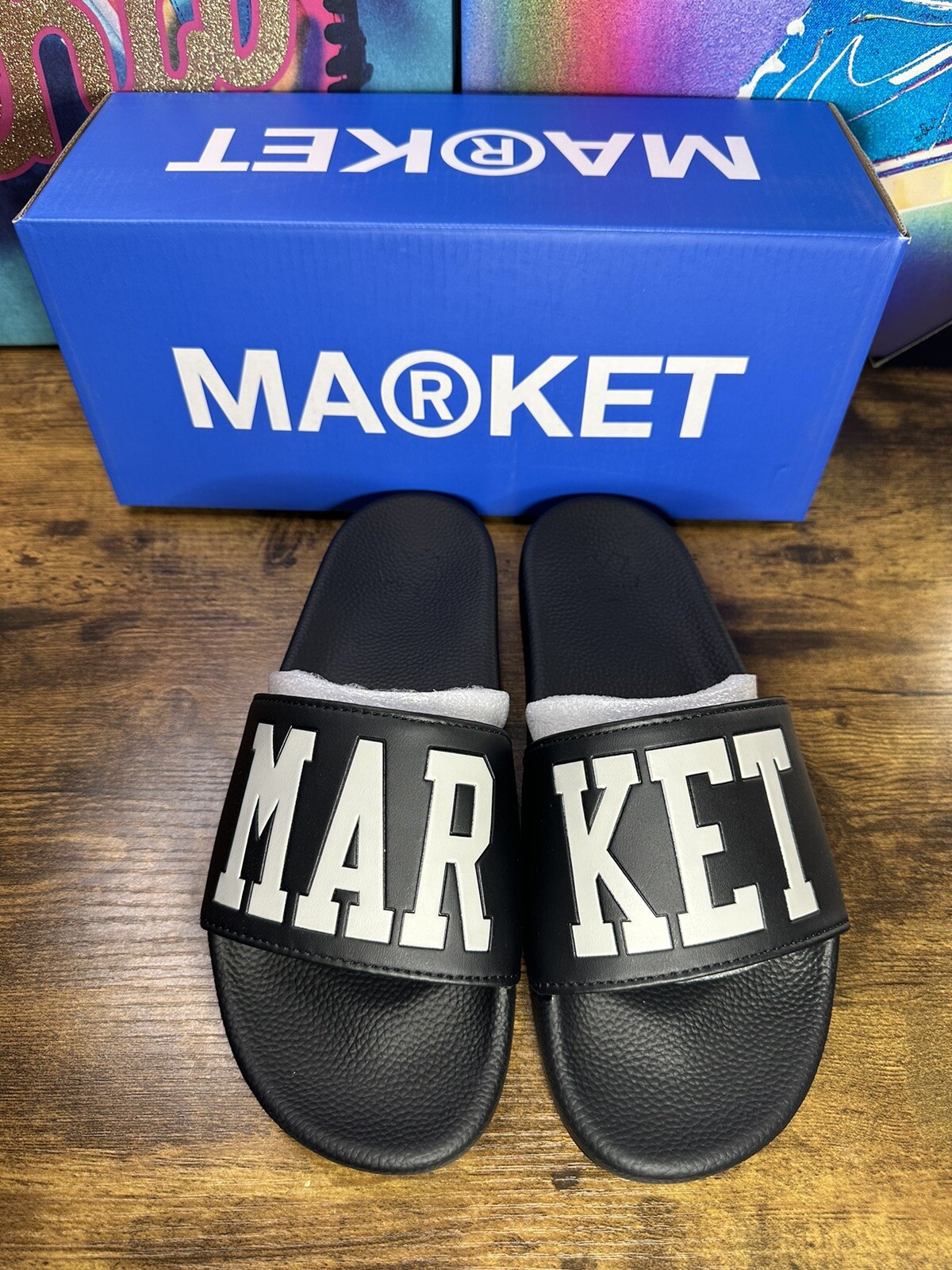 MARKET Men's Standard Slide in Black by MARKET size 8