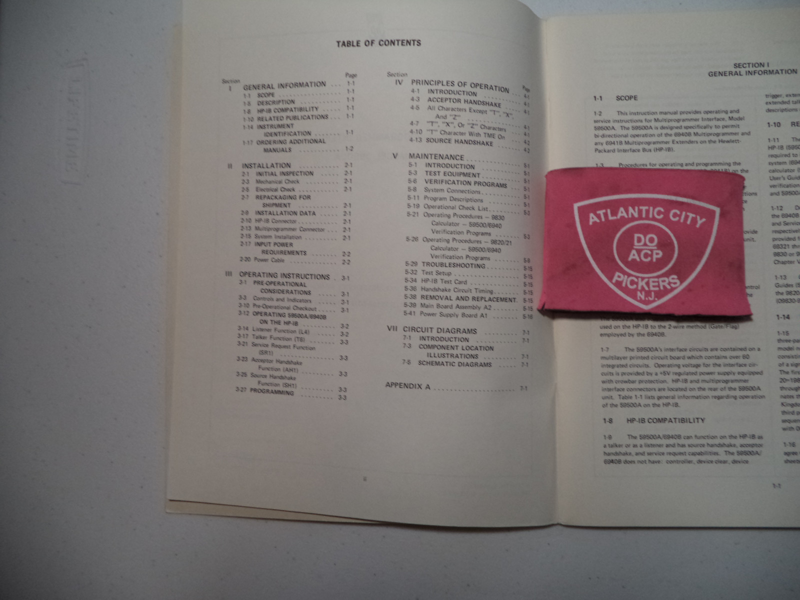 HEWLETT PACKARD MULTIPROGRAMMER INTERFACE MODEL 59500A OPERATING, SERVICE MANUAL