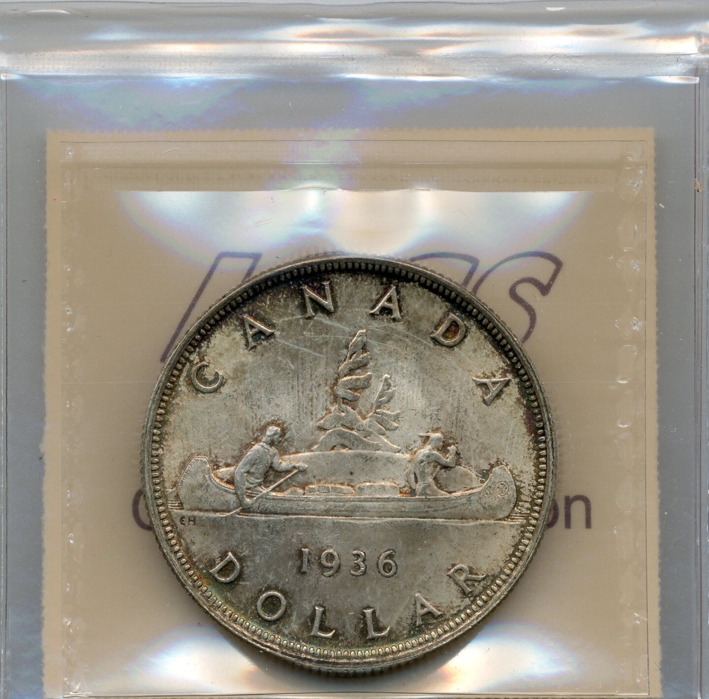 1936 Canadian Silver Dollar - Choice Uncirculated, ICCS MS 64
