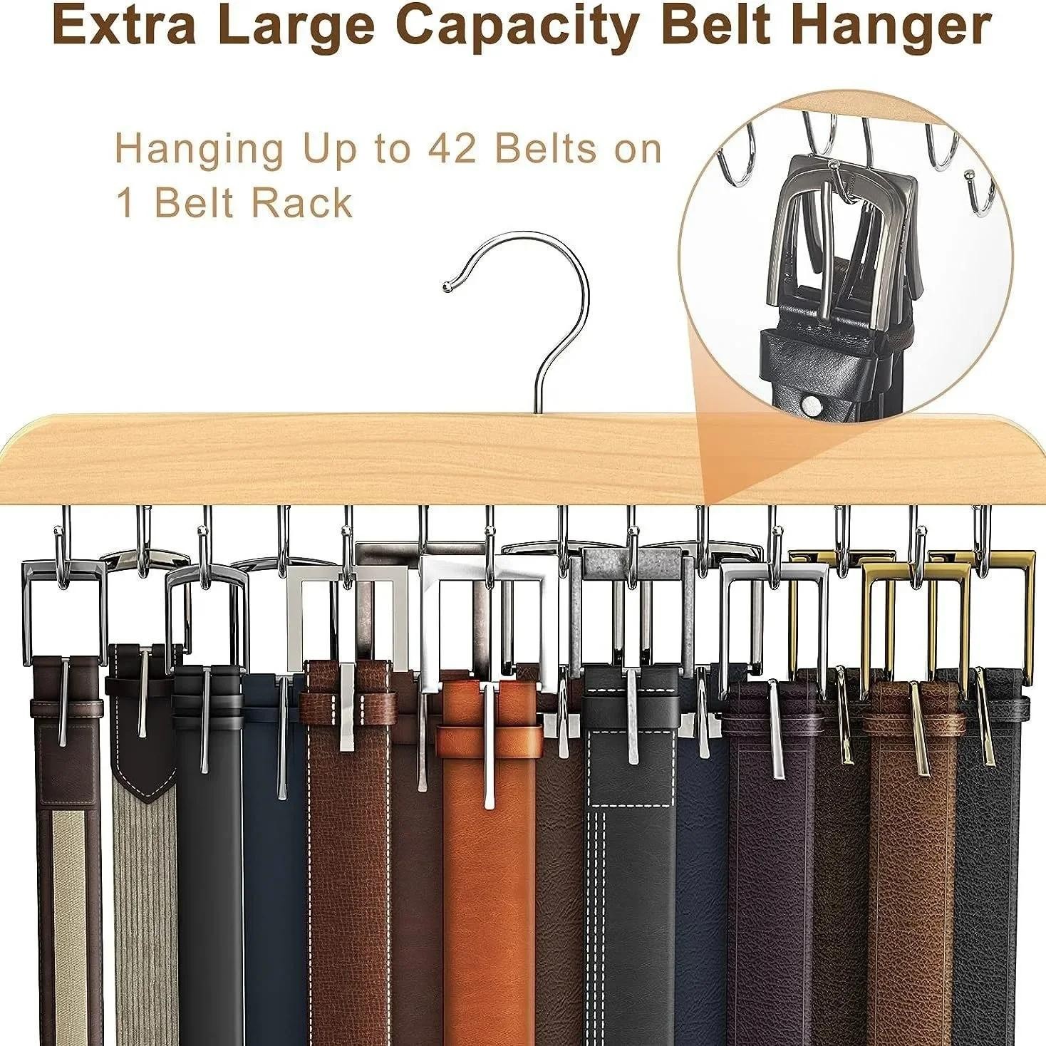 Wooden Belt Rack Women Storage Hangers for Clothes Case Home Wardrobe Accessorie
