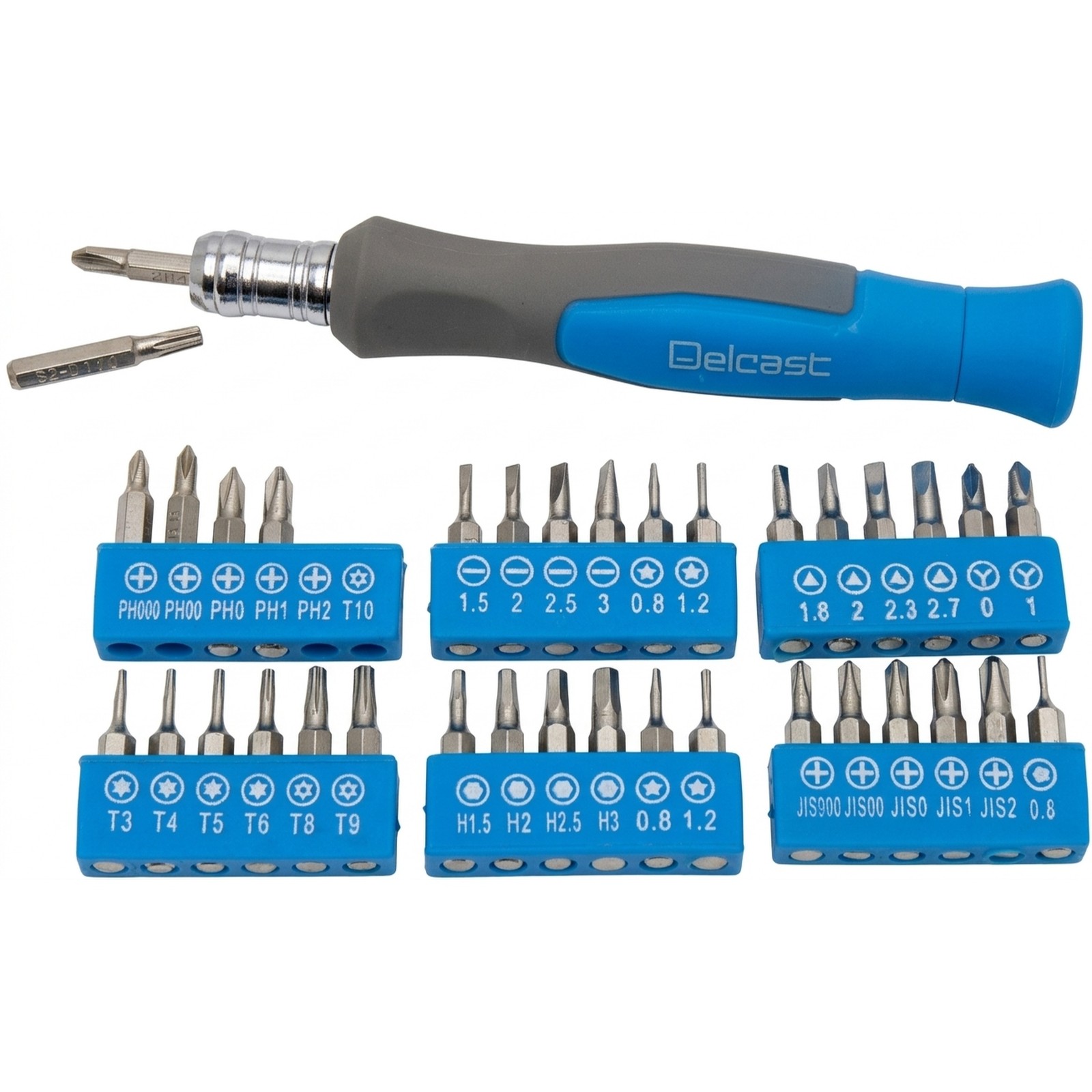 Delcast 37pc Mini Precision Screwdriver Bit Set Chrome Vanadium Phillips Torx