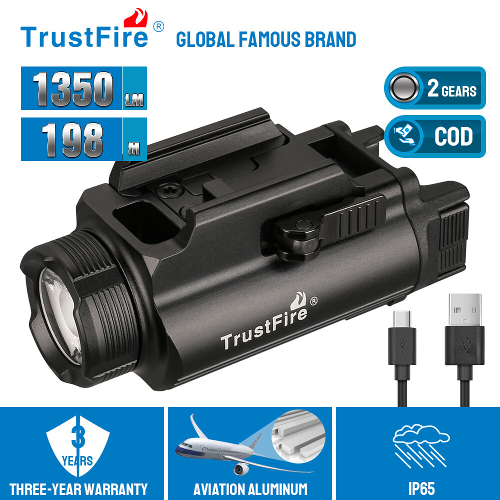 TrustFire GM35 1350Lumen Rechargeable LED Pistol Light Mounted LED Flashlight US