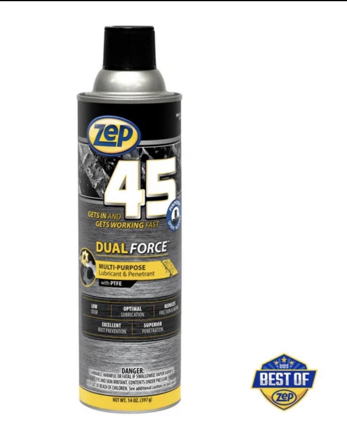 ZEP 45 Dual Force Multi Purpose Lubricant & Penetrant w/PTFE 14 oz - READ