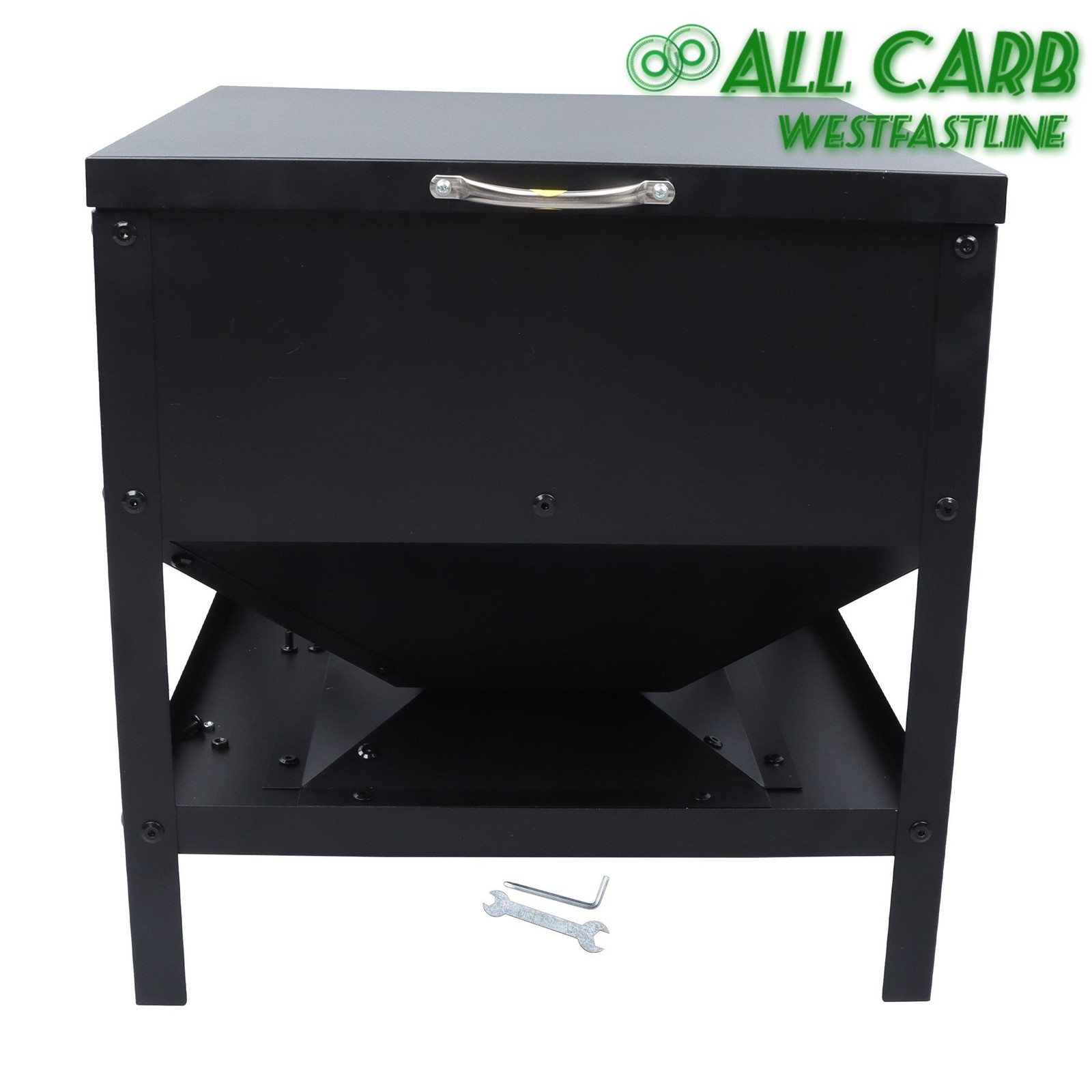 Metal 80 lbs Large Capacity Chicken Feeding Box Portable Hens & Roosters W/ Lid