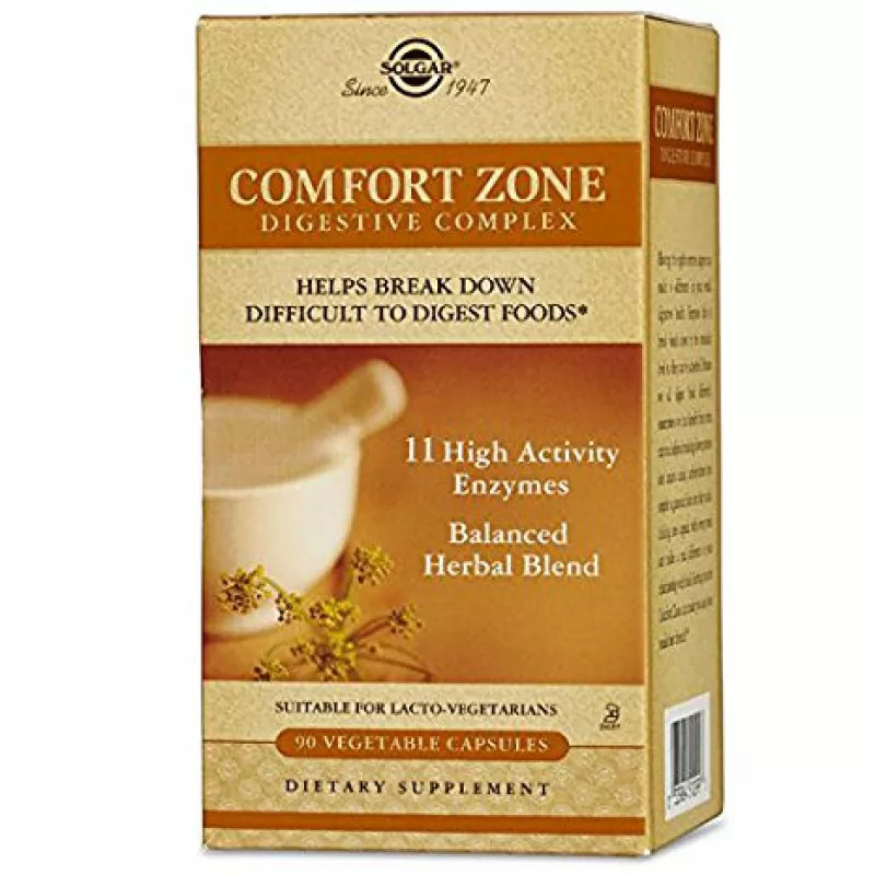Solgar Comfort Zone Digestive Complex,Enzymes4Digestive Process,90VegCaps